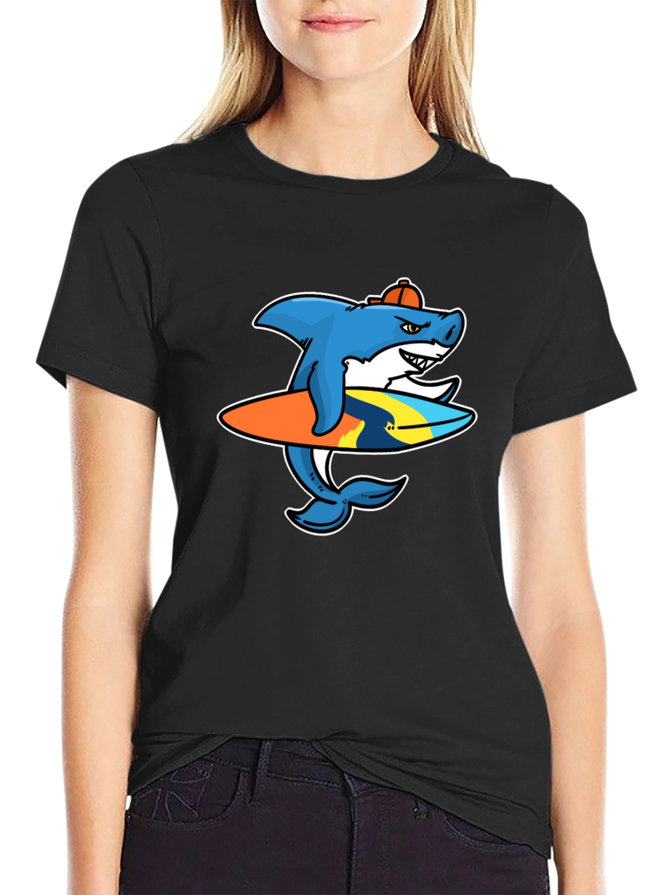 Shark Surfer Graphic T-Shirt