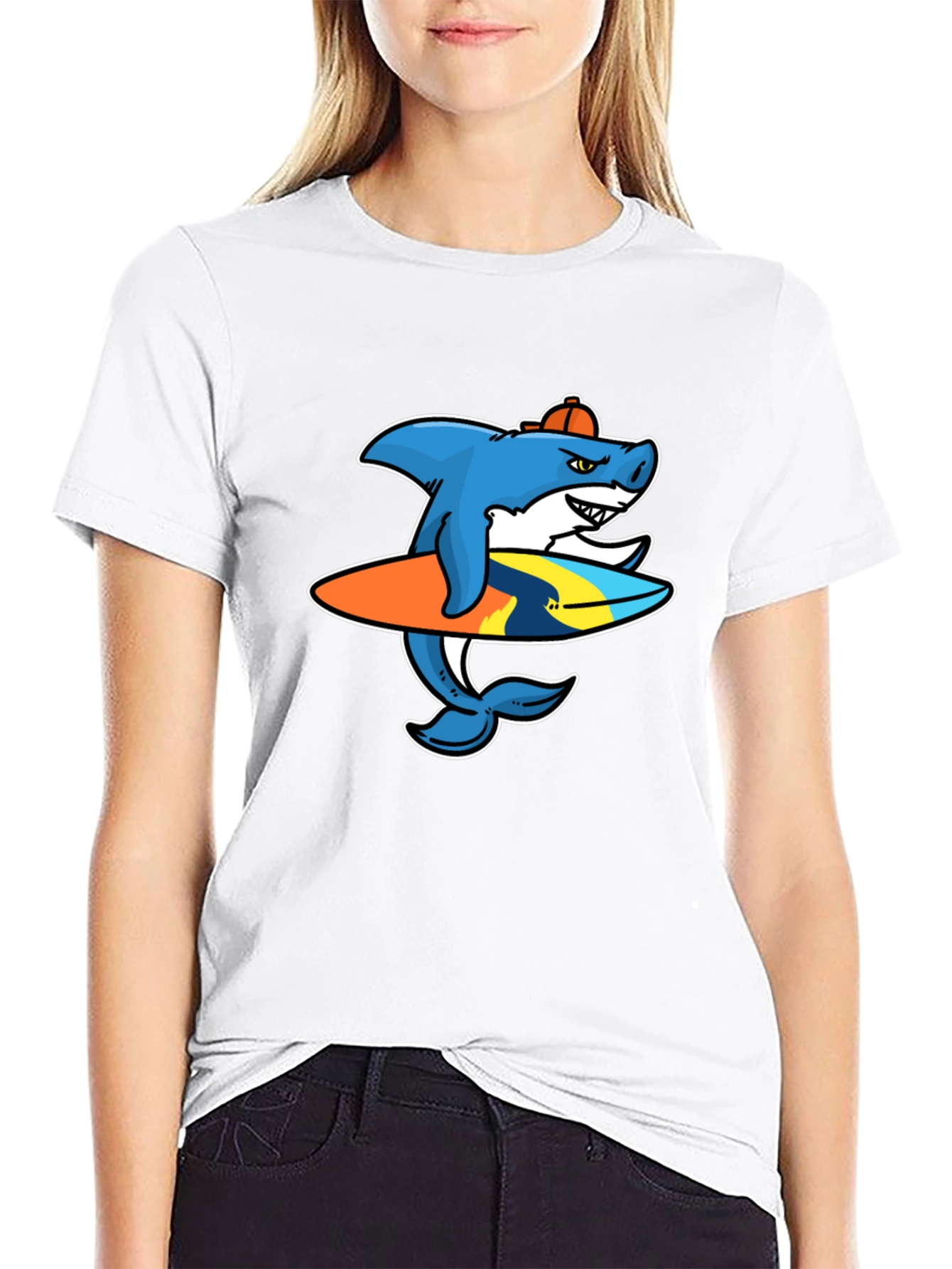 Shark Surfer Graphic T-Shirt