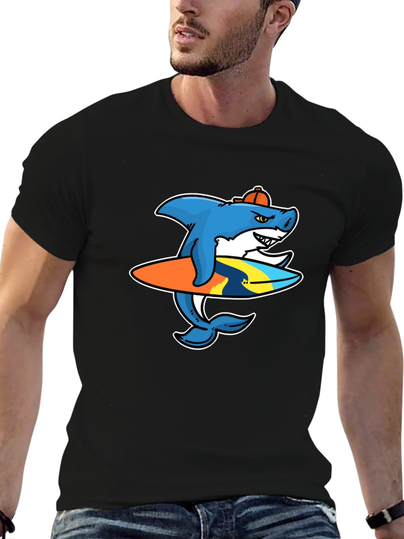Shark Surfer Graphic T-Shirt