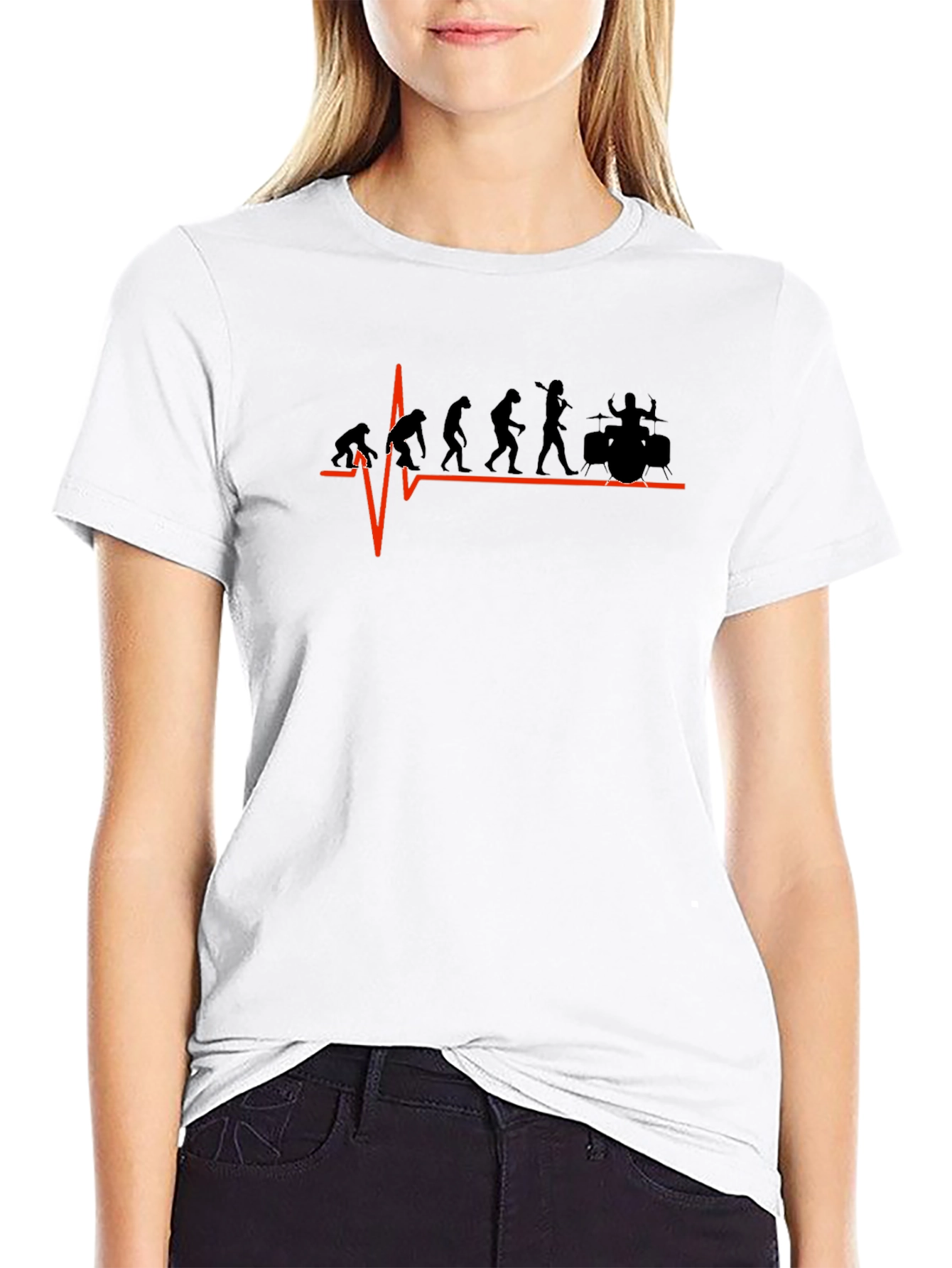 Drummer Evolution Graphic Tee - Black Cotton T-Shirt