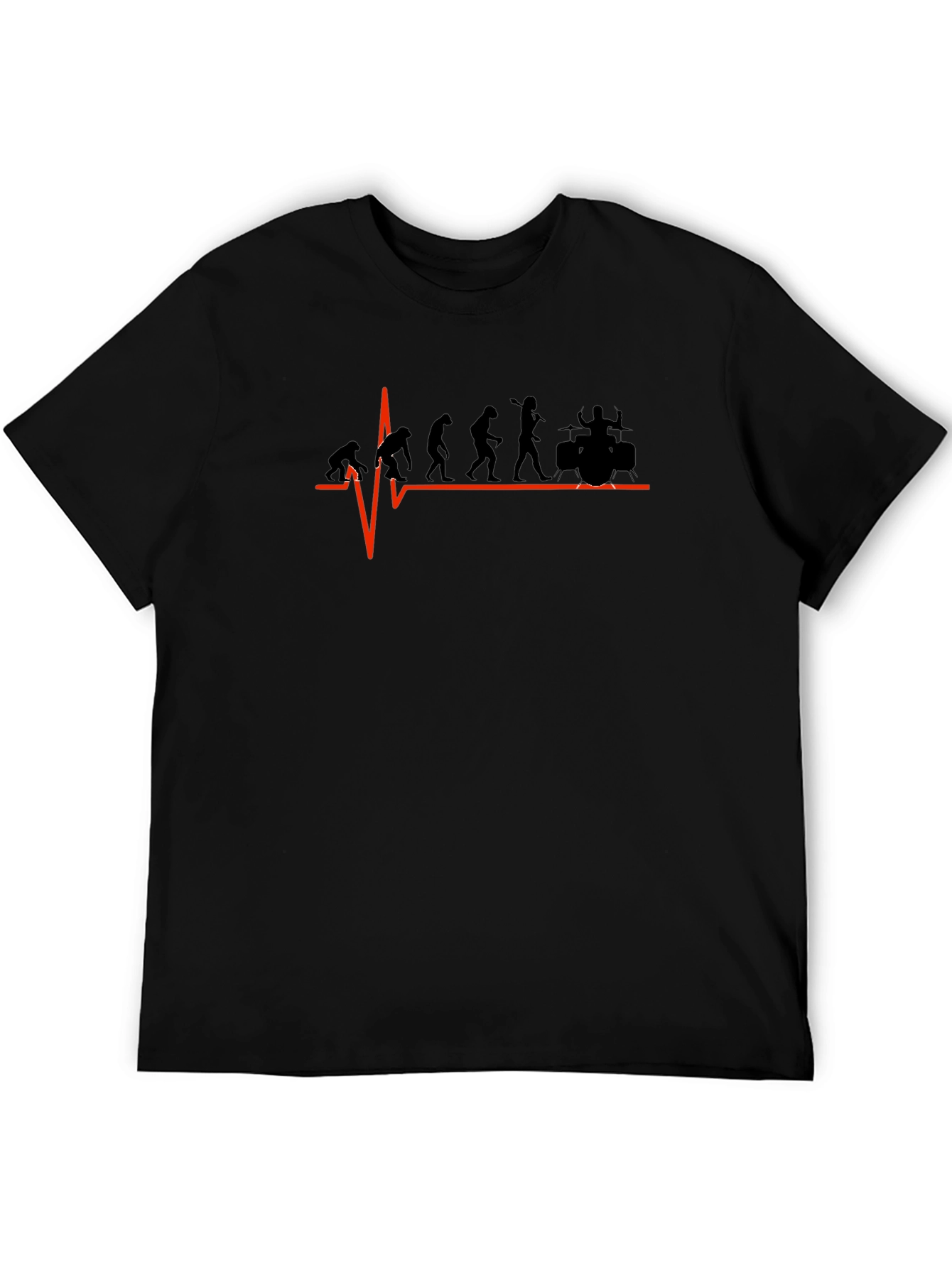 Drummer Evolution Graphic Tee - Black Cotton T-Shirt