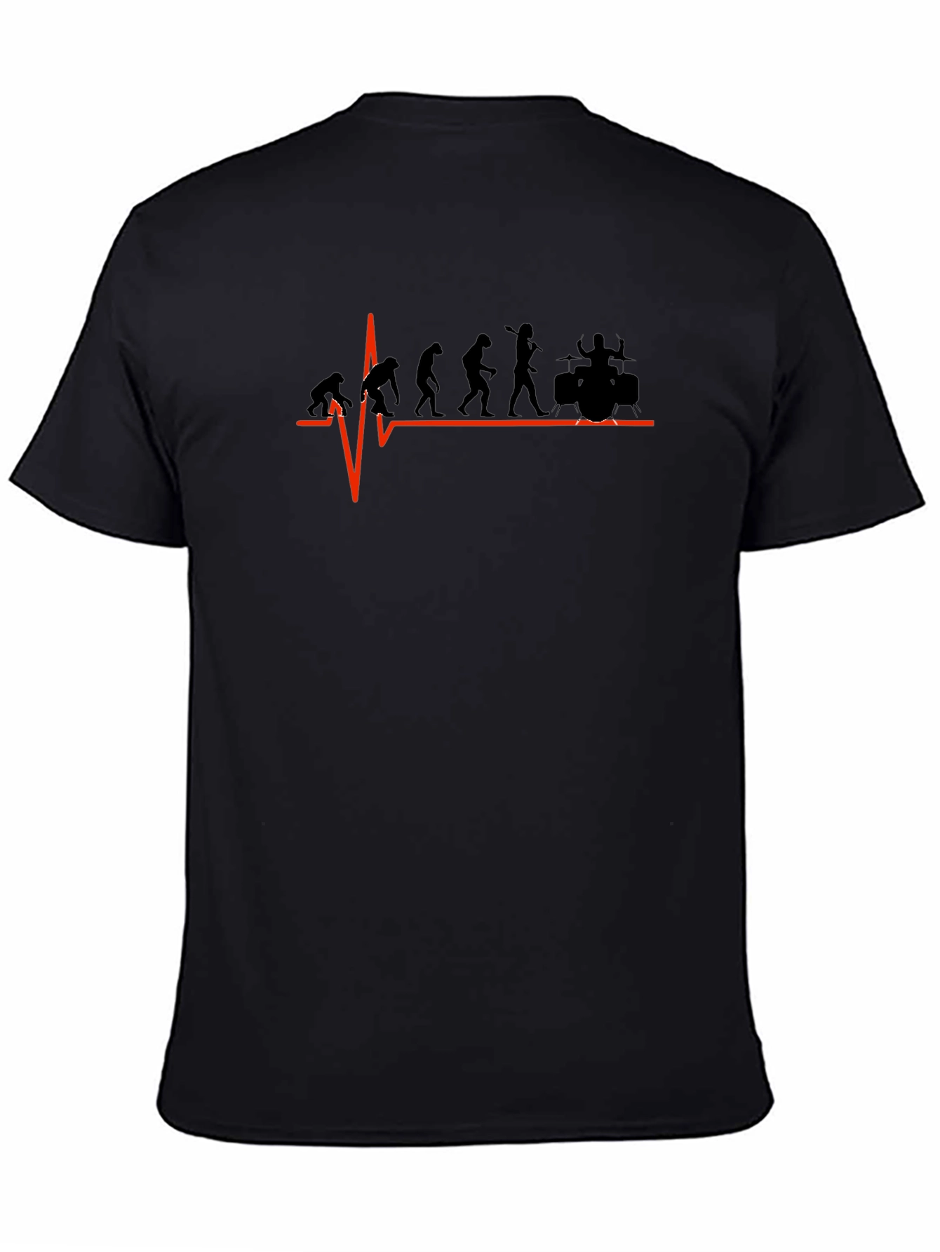Drummer Evolution Graphic Tee - Black Cotton T-Shirt