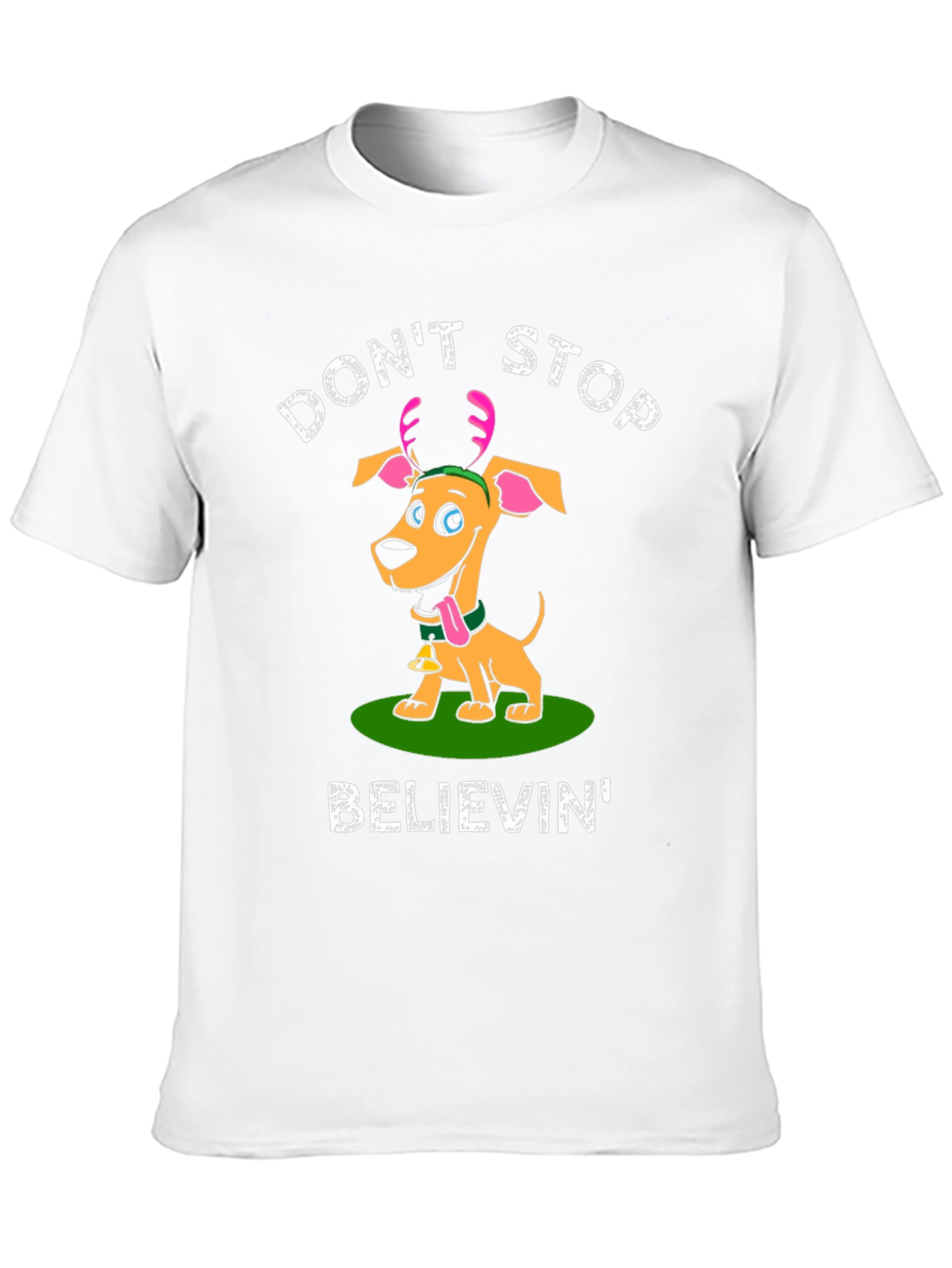 Dont Stop Believin Dog Christmas T-Shirt