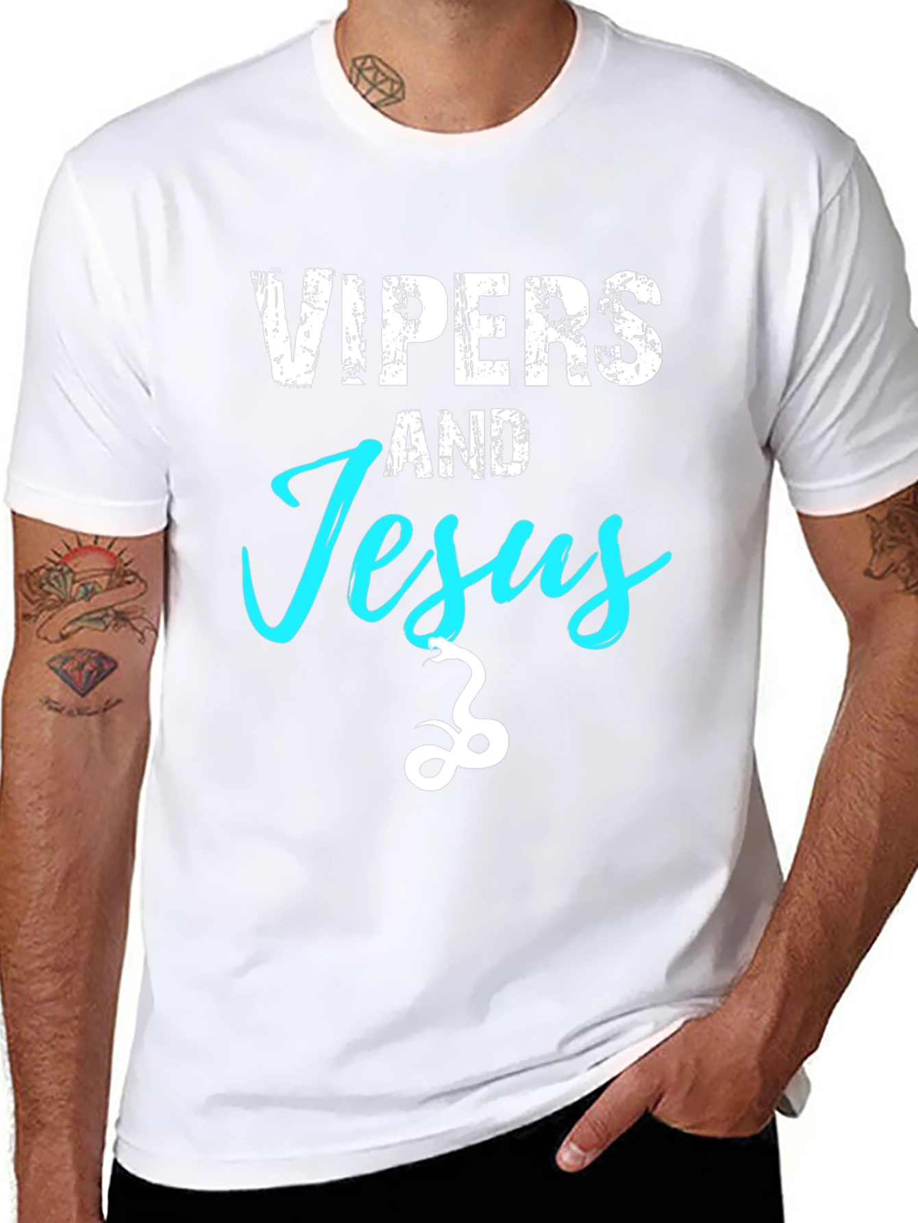 Vipers and Jesus Graphic Tee - Unique Design
