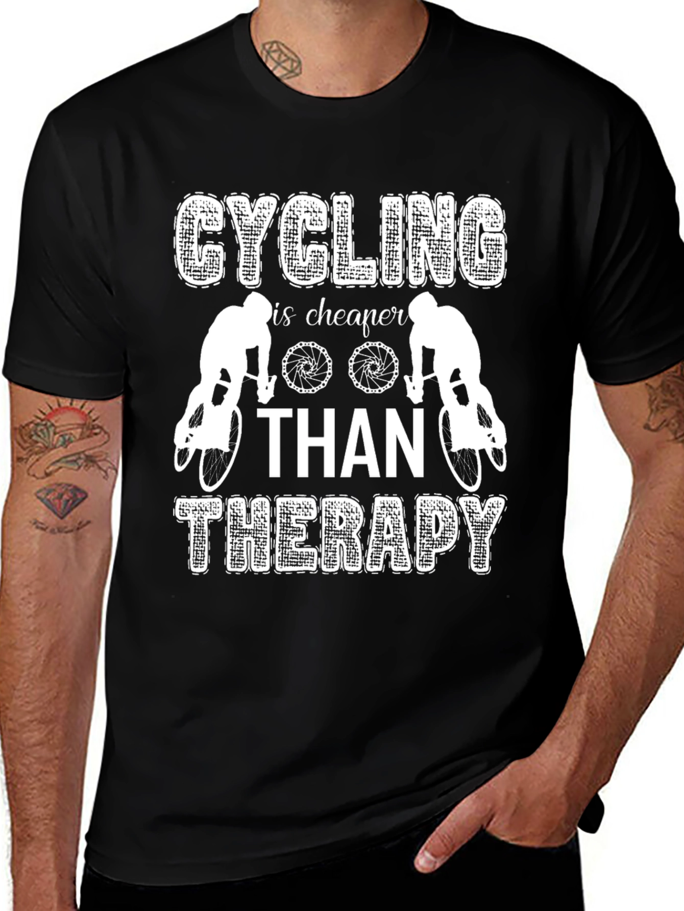 Cycling Cheaper Than Therapy Graphic T-Shirt