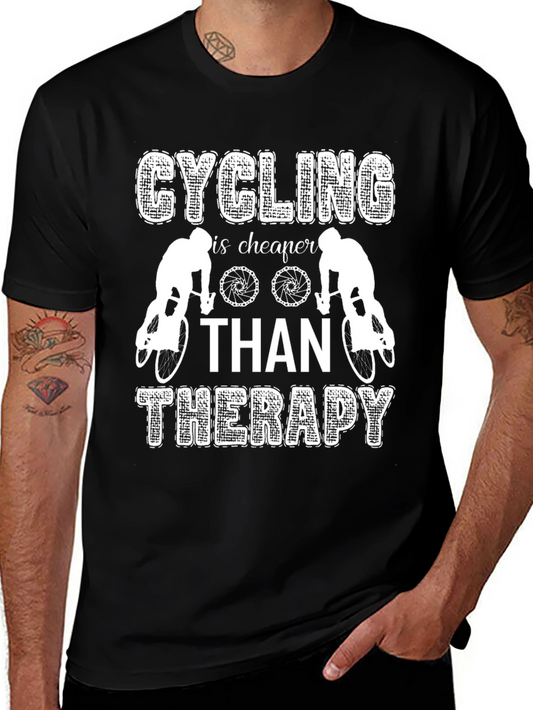 Cycling Cheaper Than Therapy Graphic T-Shirt