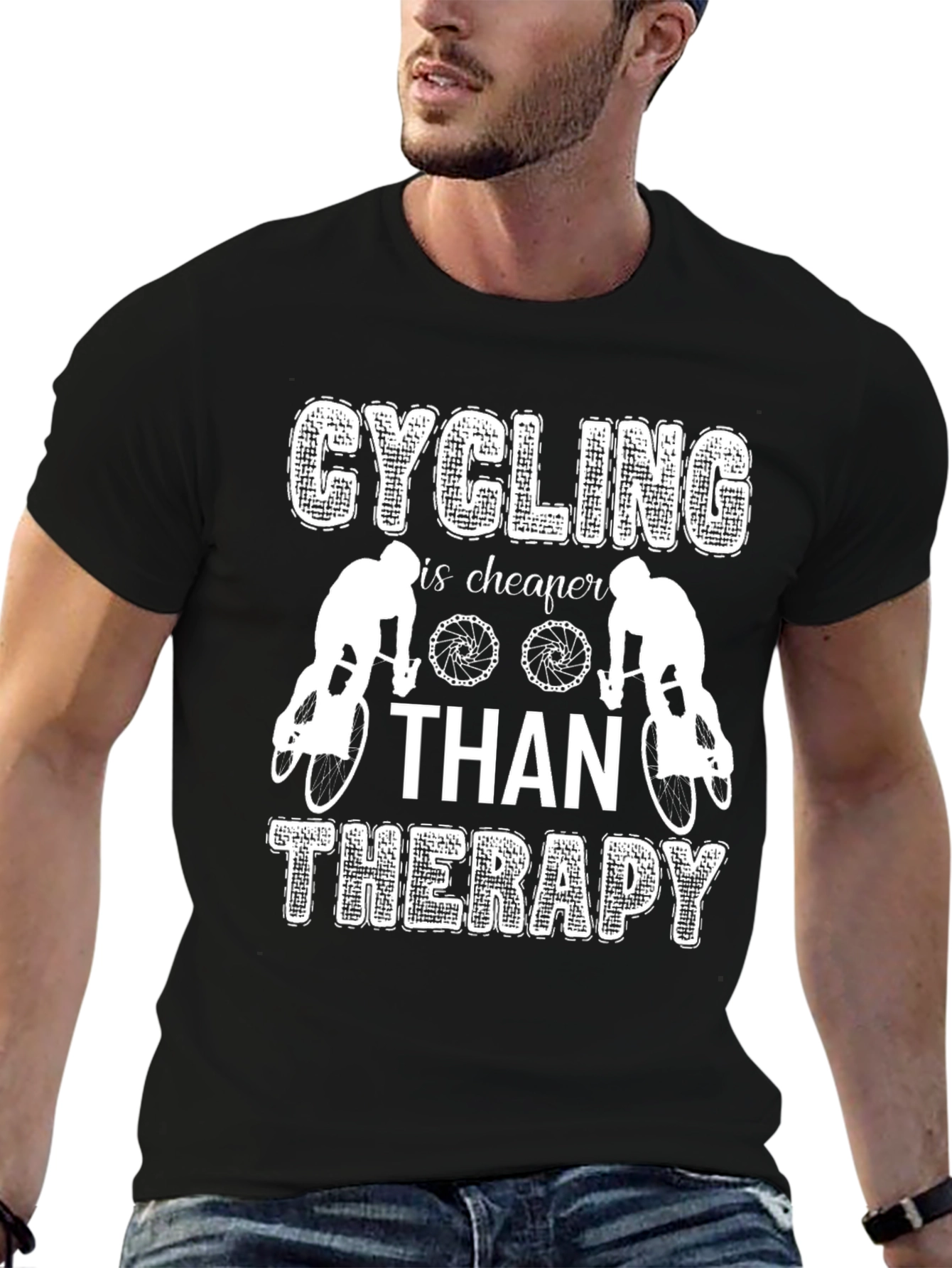Cycling Cheaper Than Therapy Graphic T-Shirt