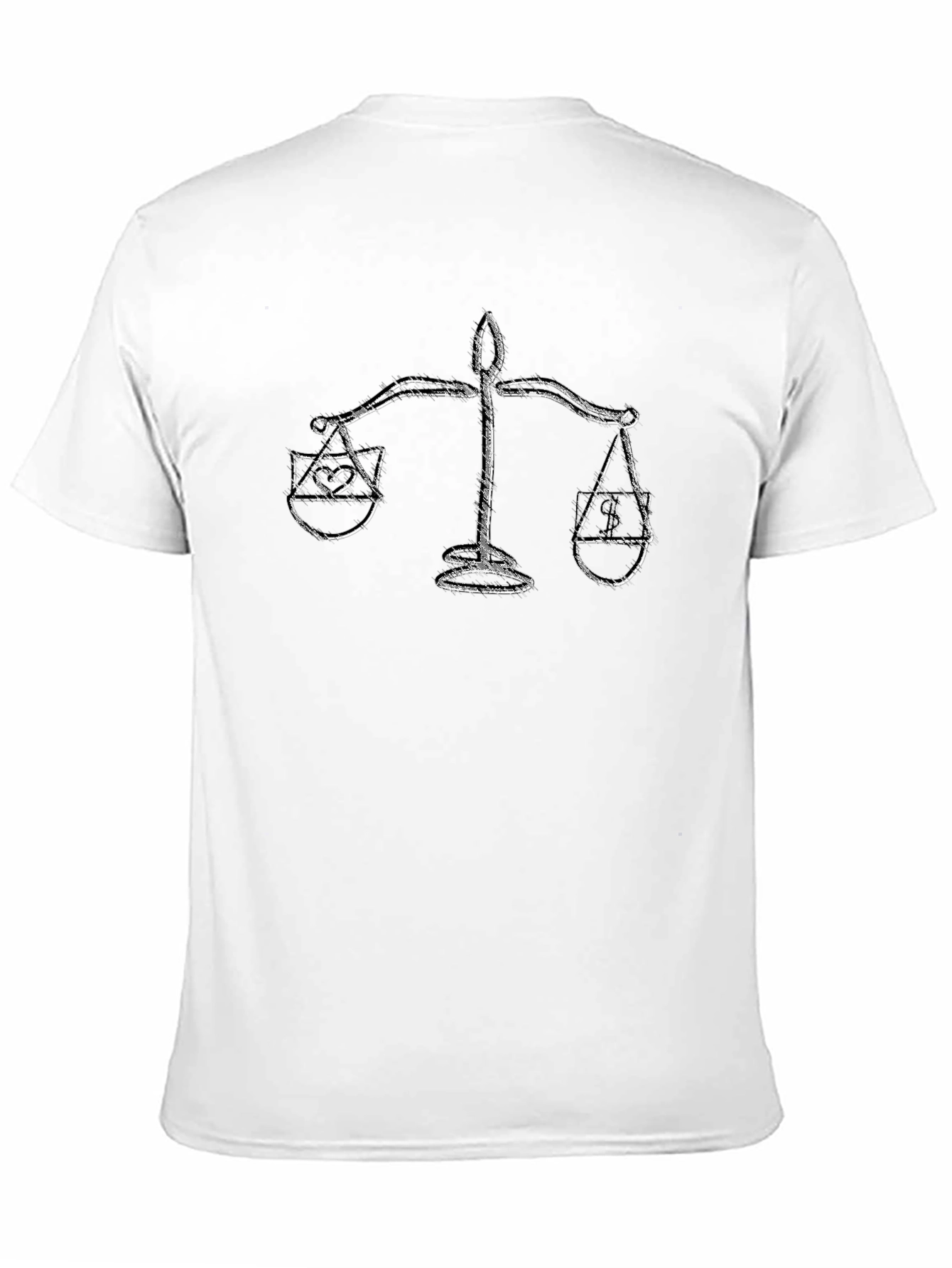 Balance T-Shirt: Heart vs Money Graphic Tee