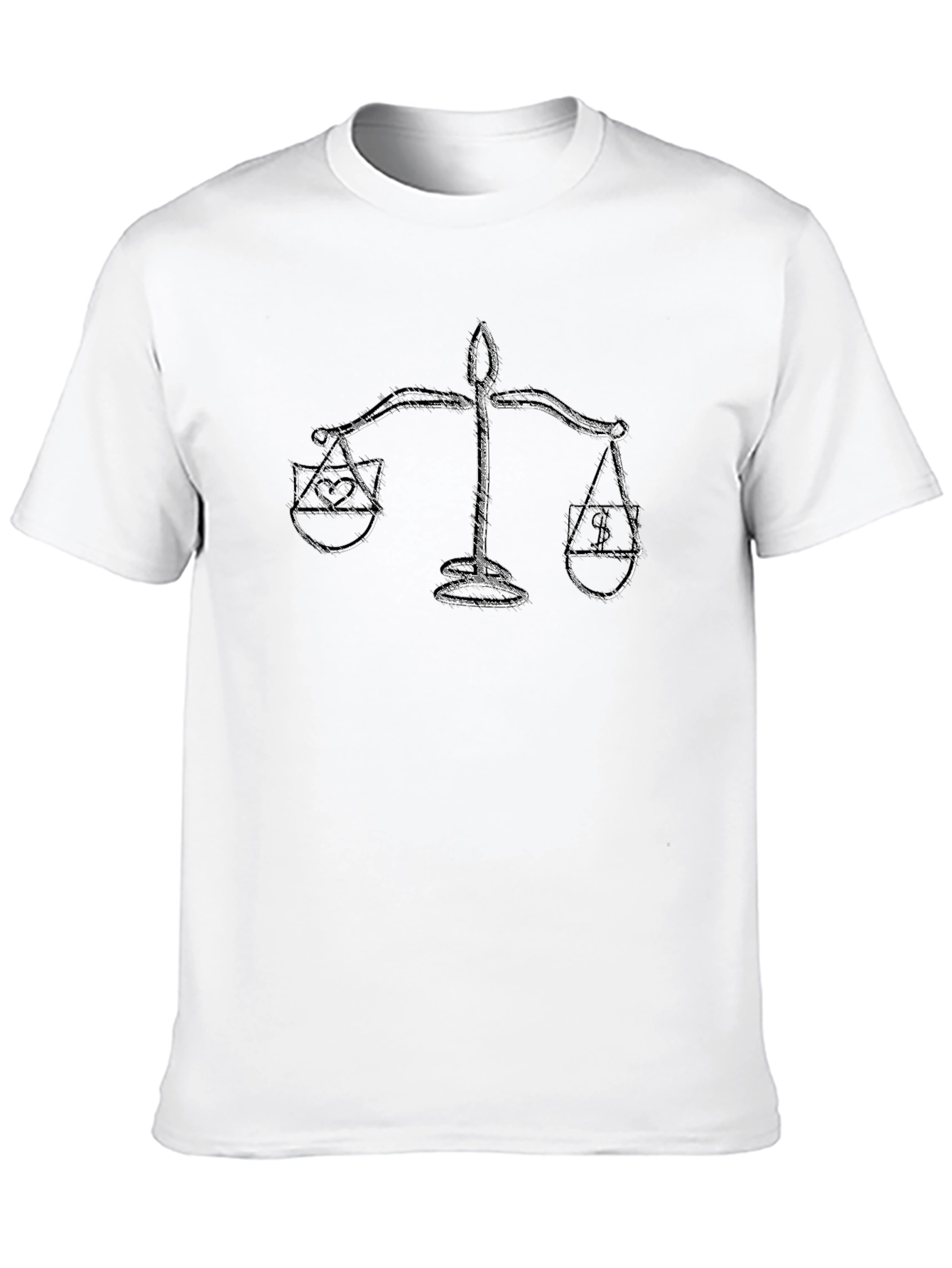Balance T-Shirt: Heart vs Money Graphic Tee