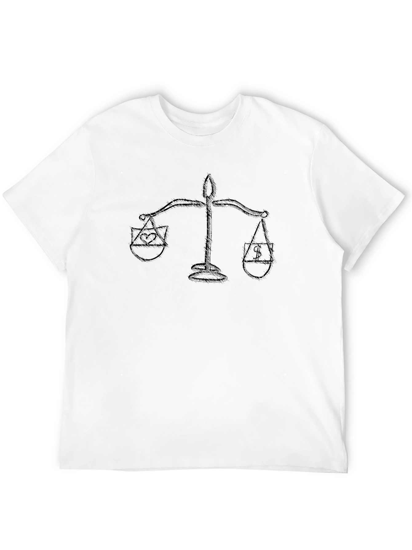 Balance T-Shirt: Heart vs Money Graphic Tee