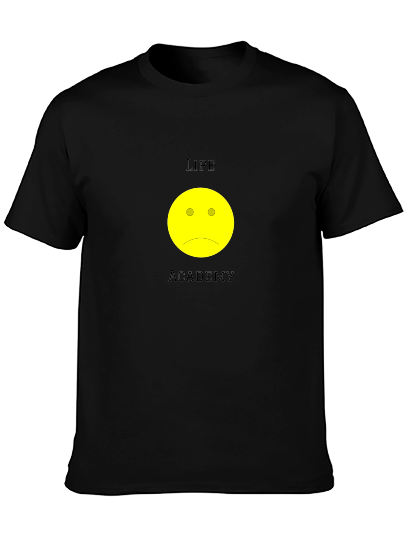 Life Academy Sad Face Black T-Shirt
