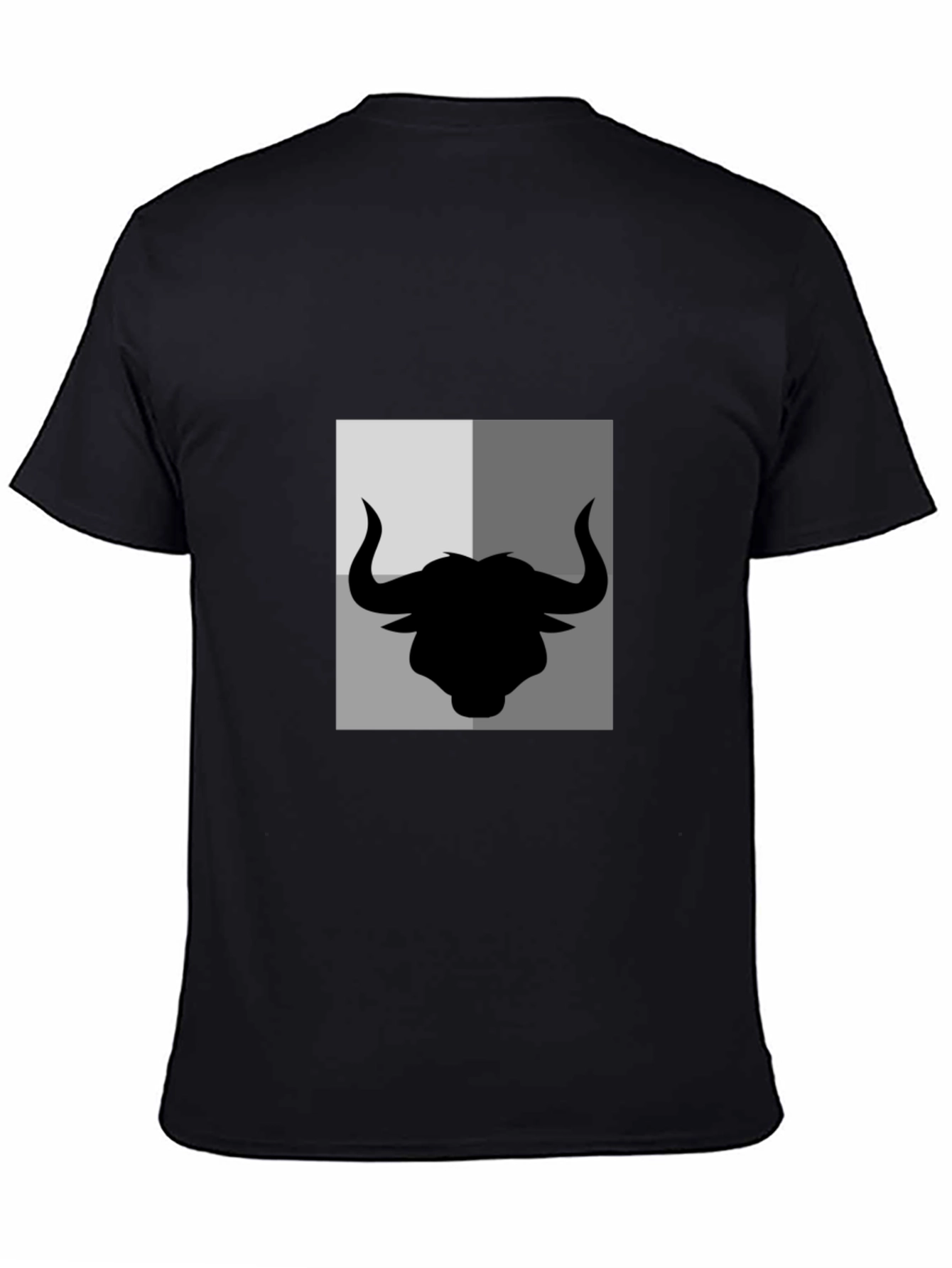 Bull Silhouette Graphic Print Mens Black T-Shirt
