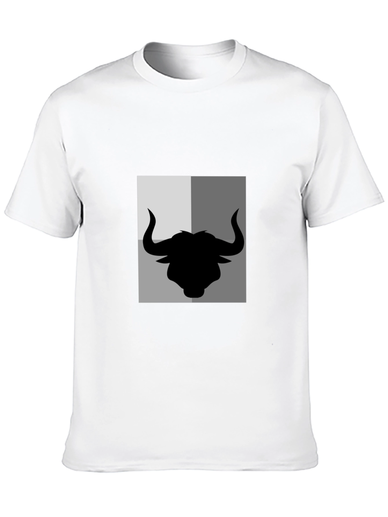 Bull Silhouette Graphic Print Mens Black T-Shirt