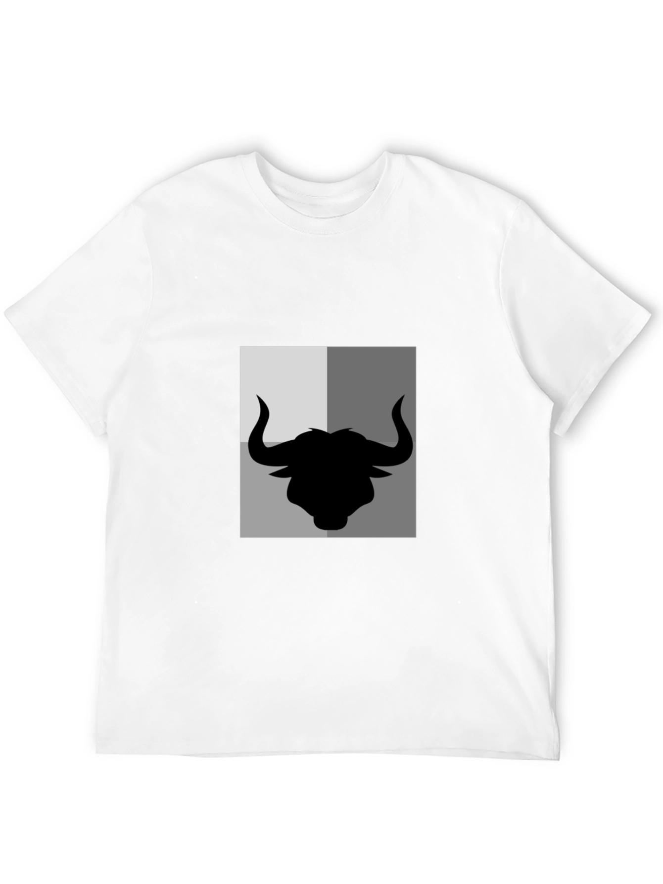 Bull Silhouette Graphic Print Mens Black T-Shirt