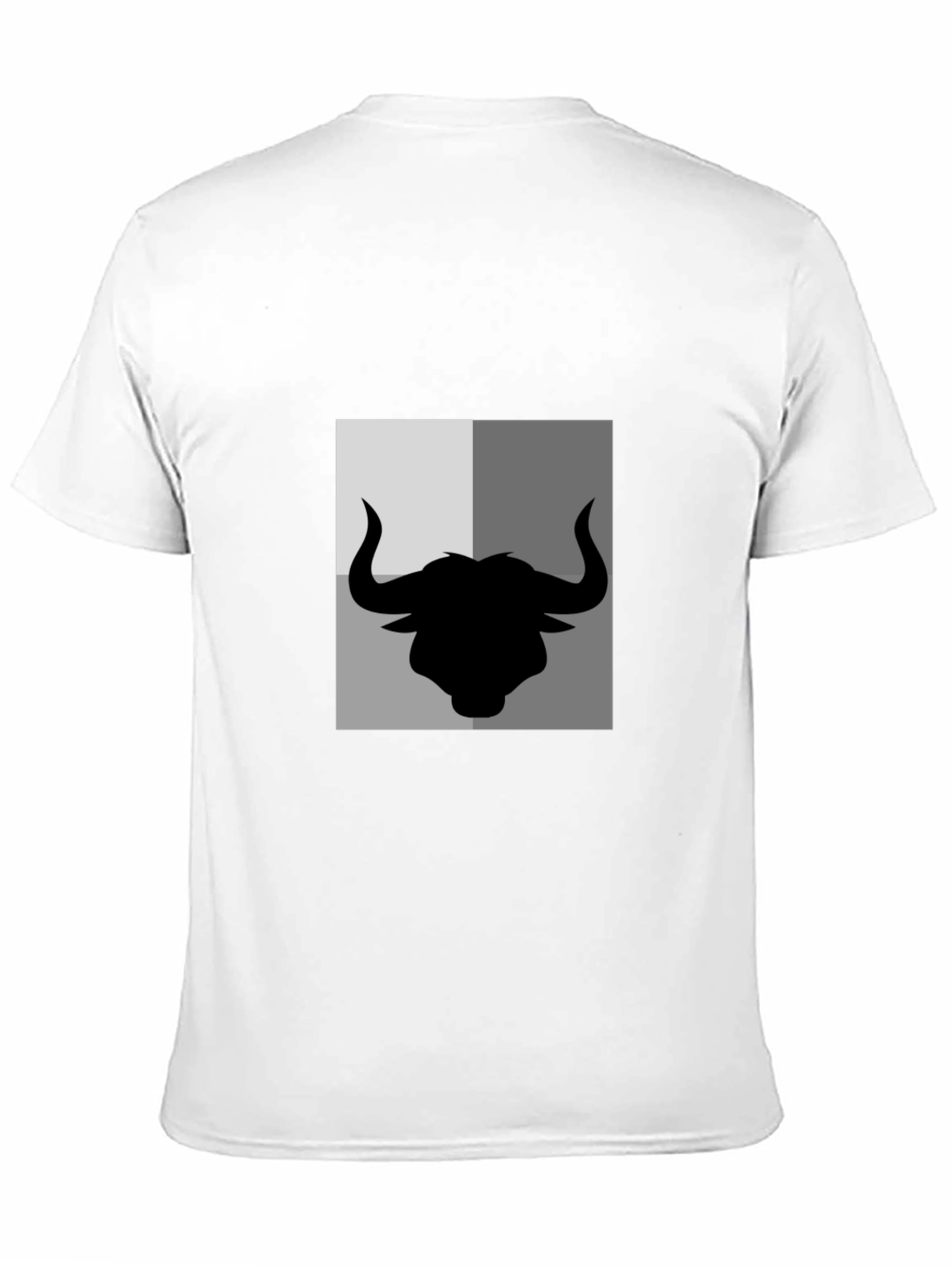 Bull Silhouette Graphic Print Mens Black T-Shirt