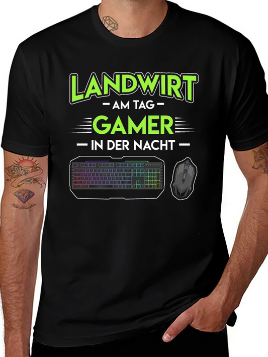Landwirt Gamer T-Shirt - Farmer by Day Gamer by Night!