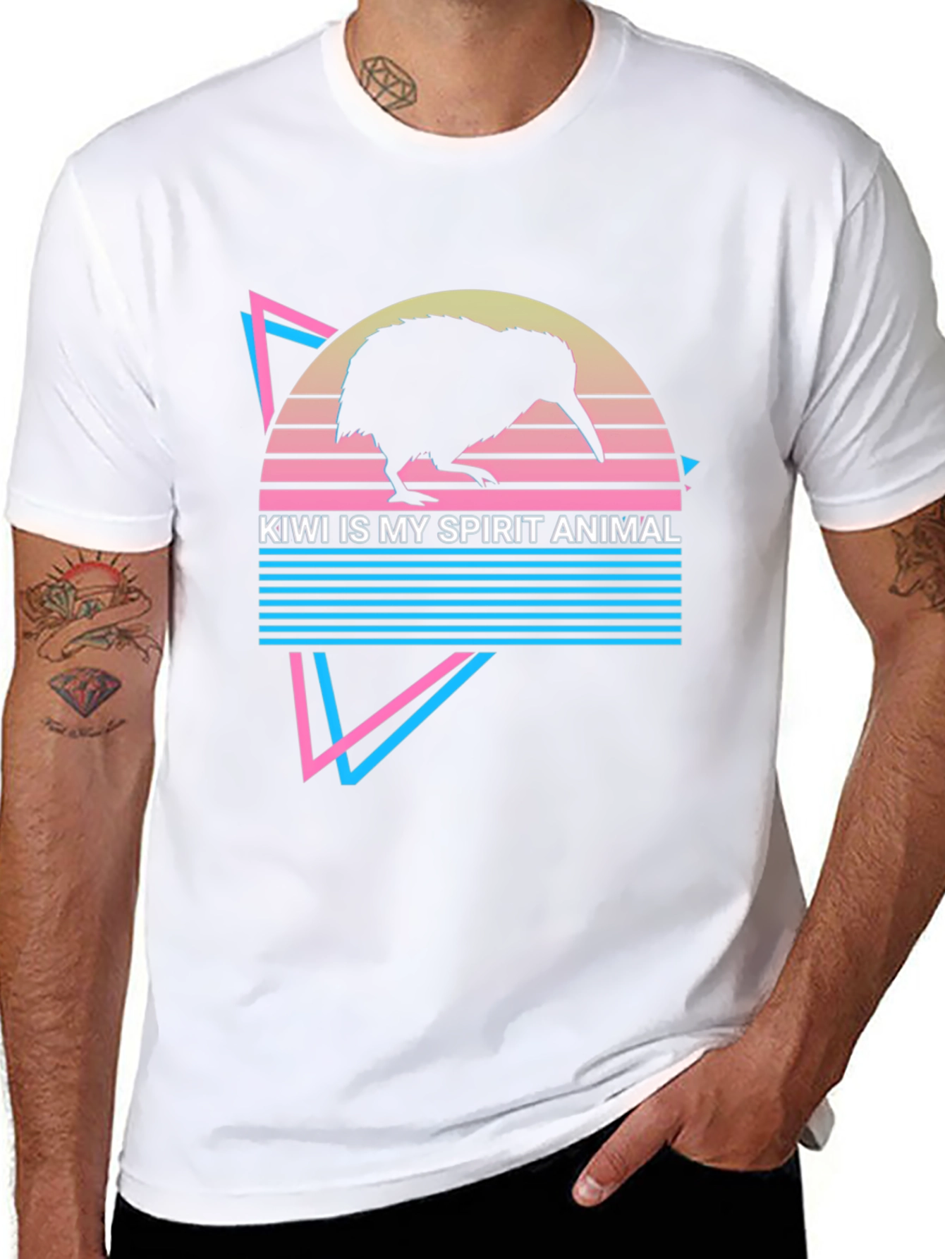 Kiwi Spirit Animal T-Shirt - Retro Style Graphic Tee