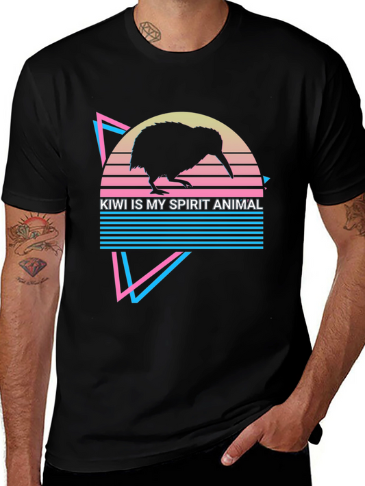 Kiwi Spirit Animal T-Shirt - Retro Style Graphic Tee