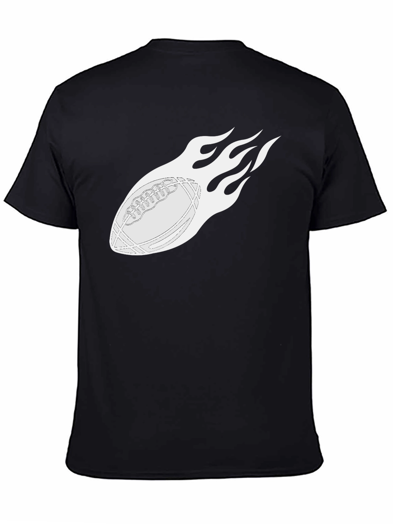 Flaming Football Graphic Tee - Black