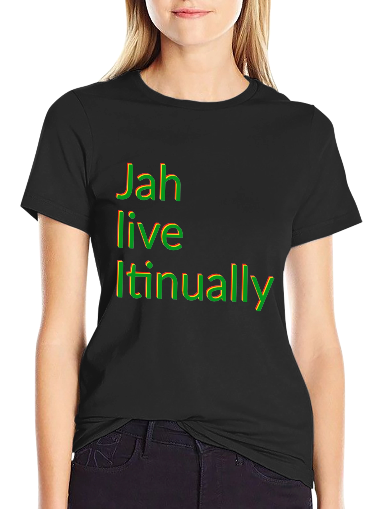 Rasta Jah Live Itinually Black T-Shirt