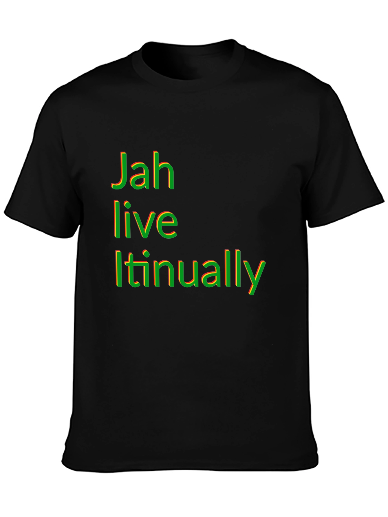 Rasta Jah Live Itinually Black T-Shirt