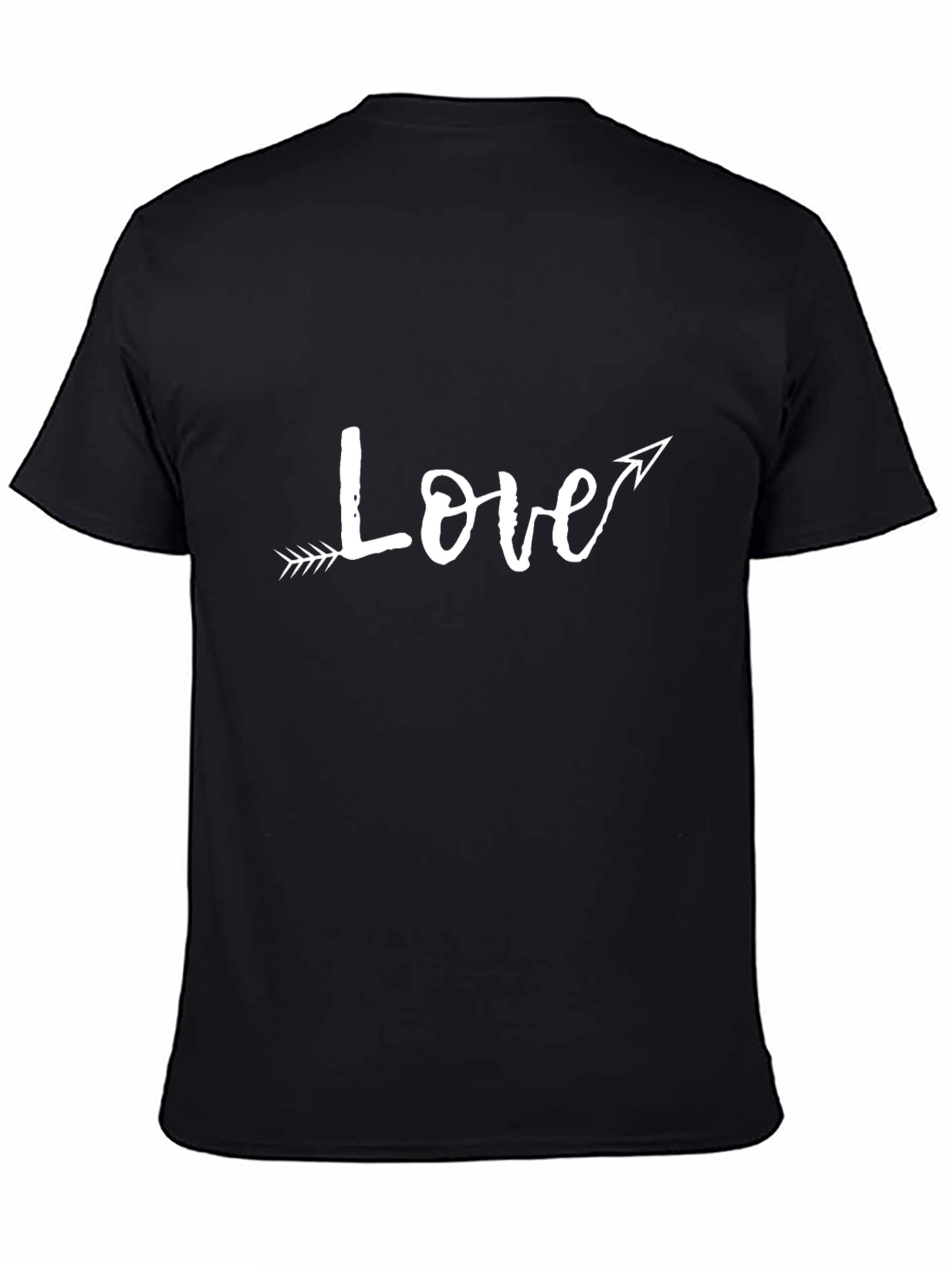 Love Arrow Graphic Tee - Black Cotton Casual T-Shirt