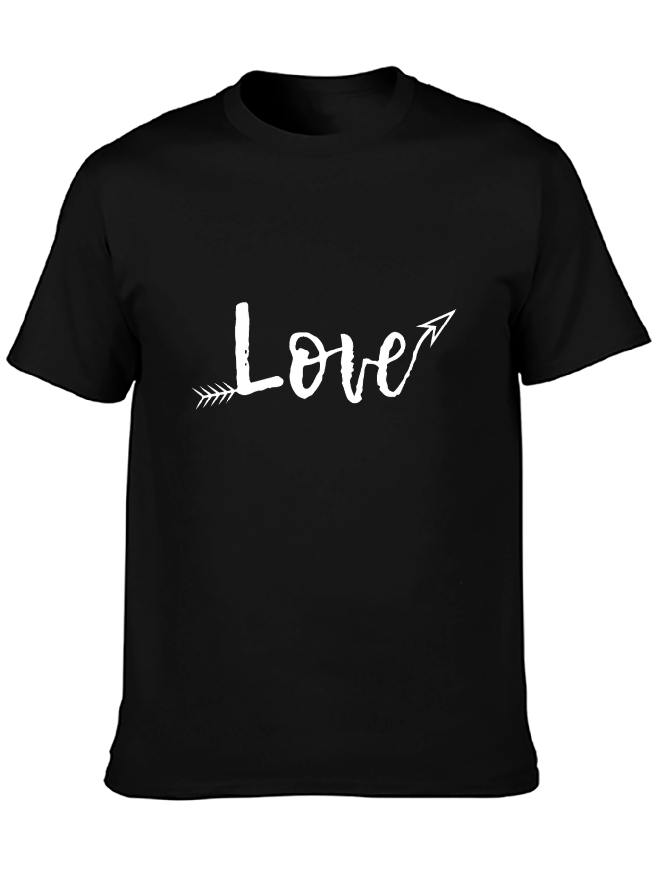 Love Arrow Graphic Tee - Black Cotton Casual T-Shirt