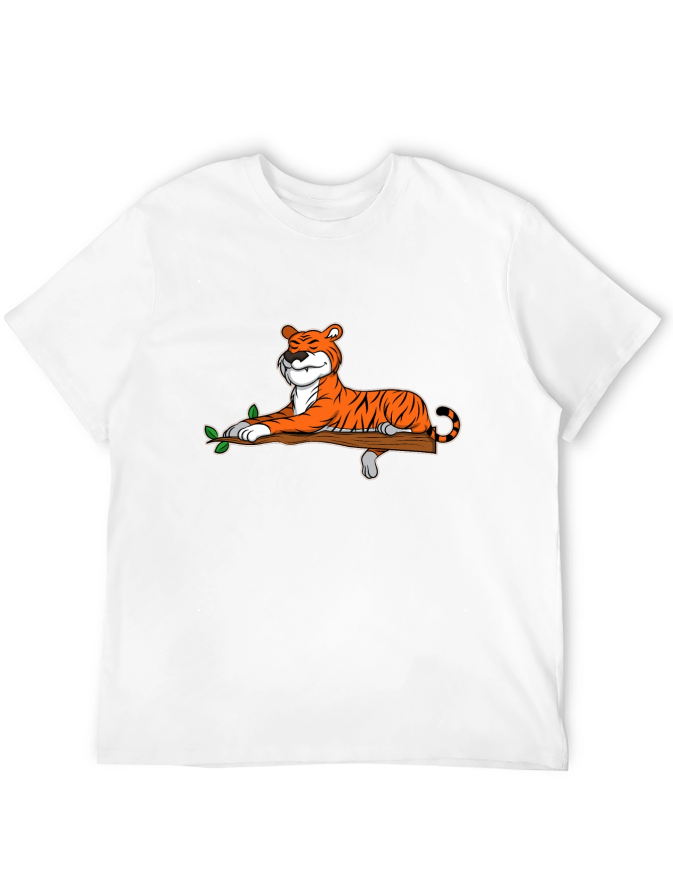 Cool Tiger on Branch Graphic T-Shirt