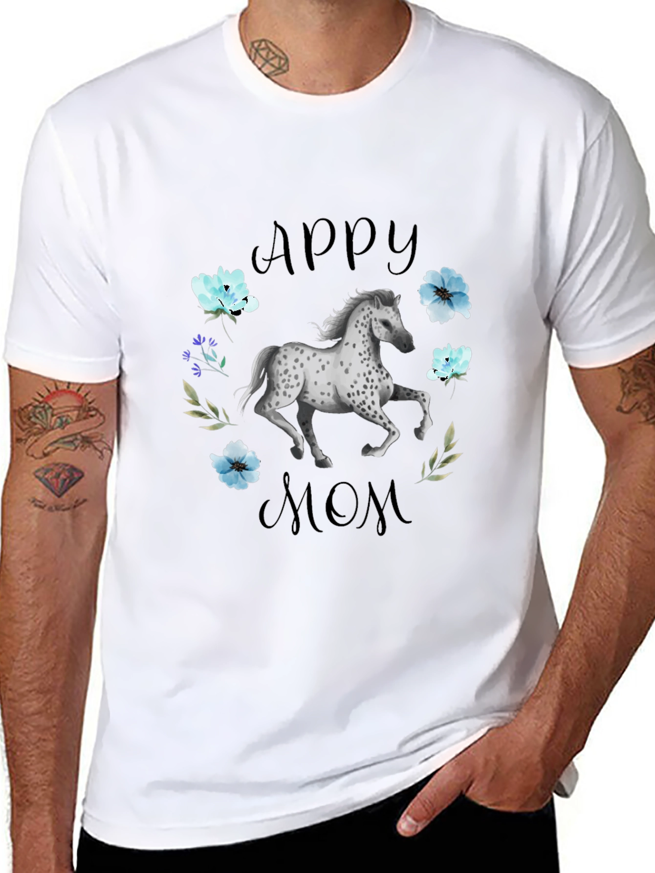 Appy Mom T-Shirt - Floral Horse Design