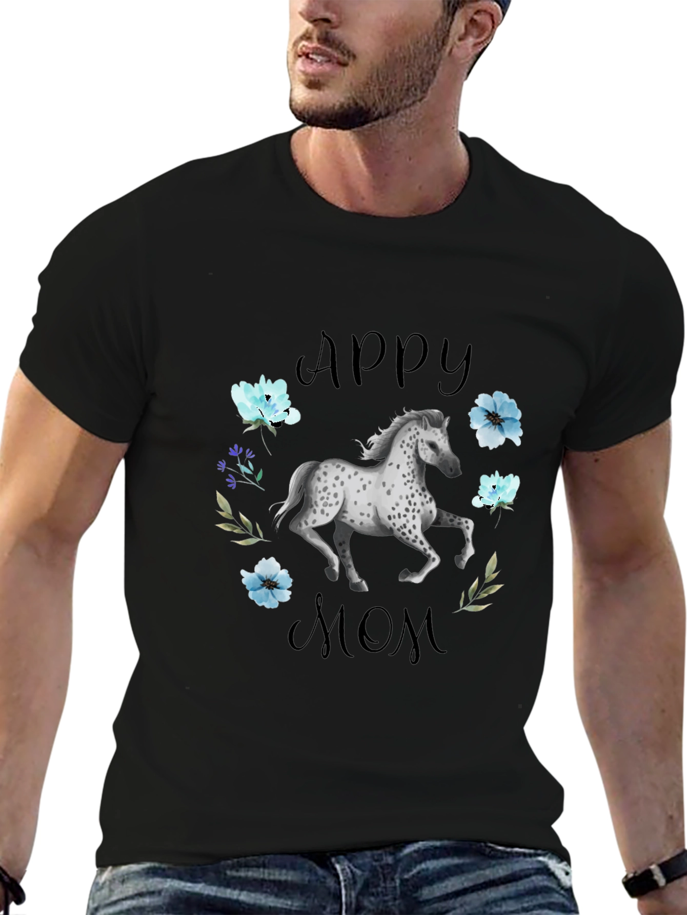Appy Mom T-Shirt - Floral Horse Design