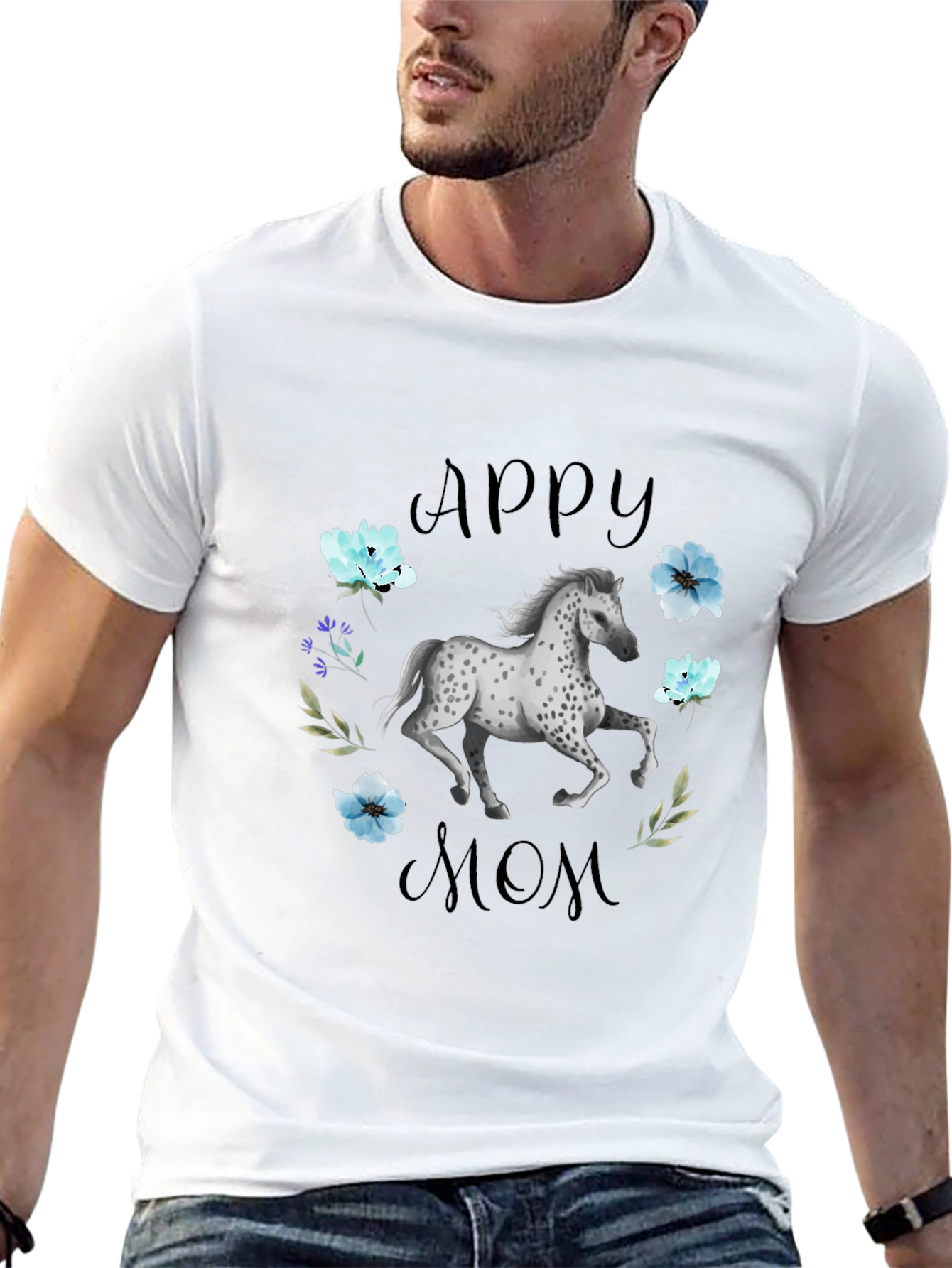 Appy Mom T-Shirt - Floral Horse Design