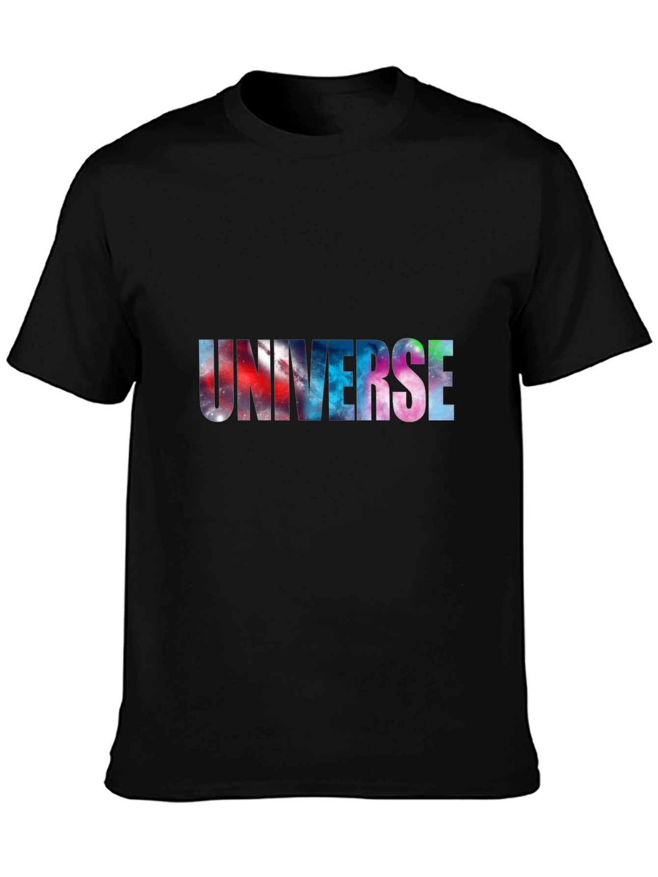 Universe Galaxy Print Black T-Shirt