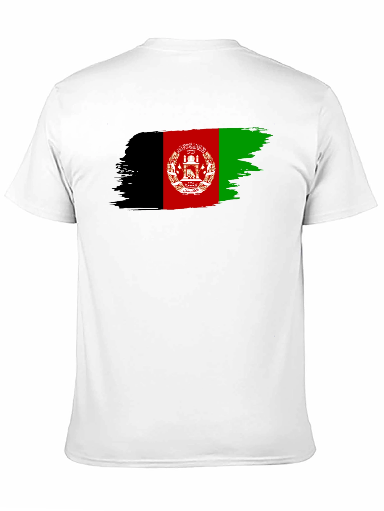 Afghanistan Flag Brush Stroke Black T-Shirt