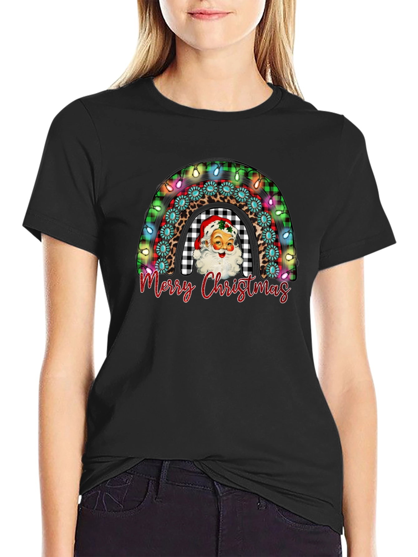 Merry Christmas Santa Rainbow T-Shirt