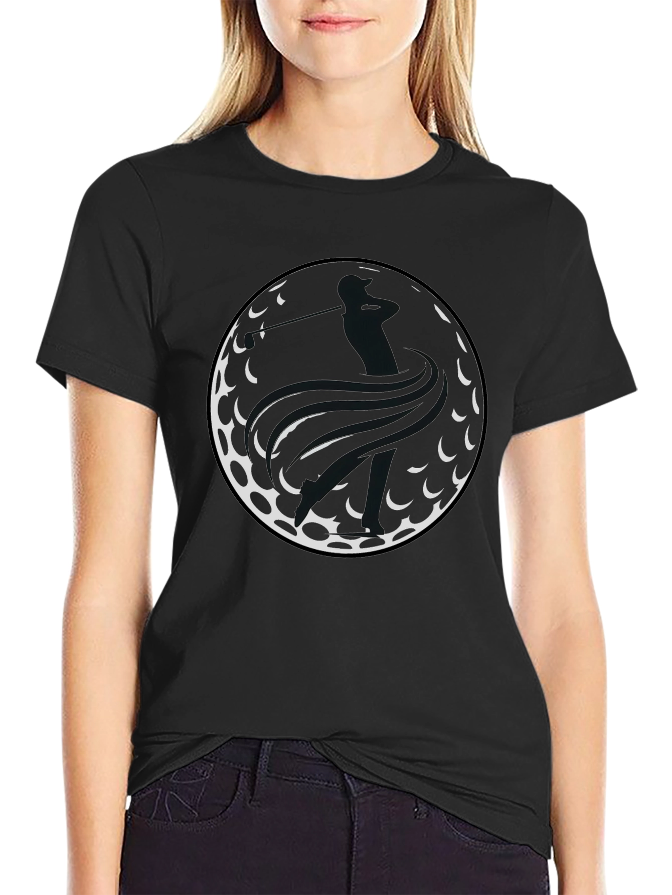 Golf Ball Tee Shirt - Golfer Swing Graphic Tee