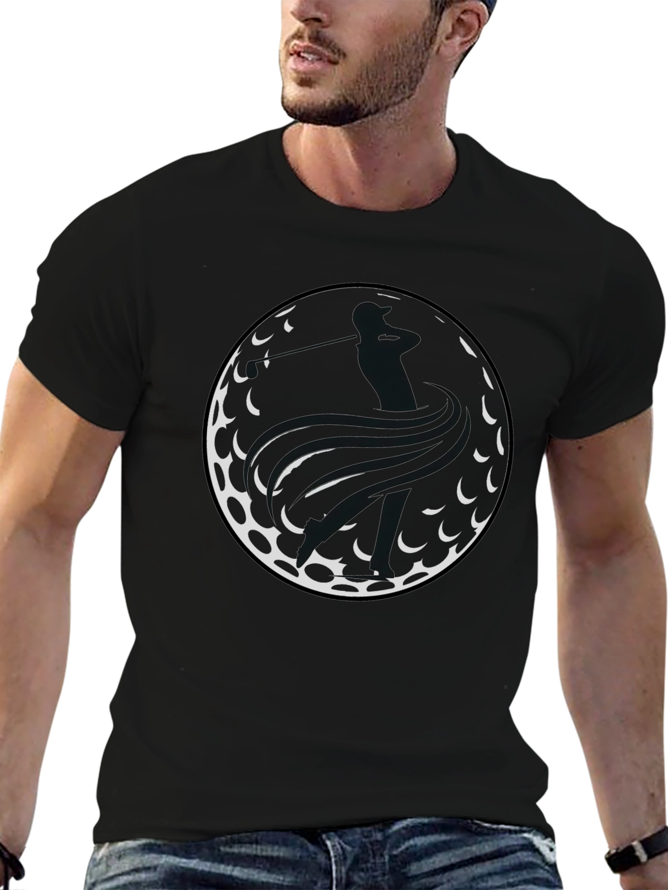 Golf Ball Tee Shirt - Golfer Swing Graphic Tee