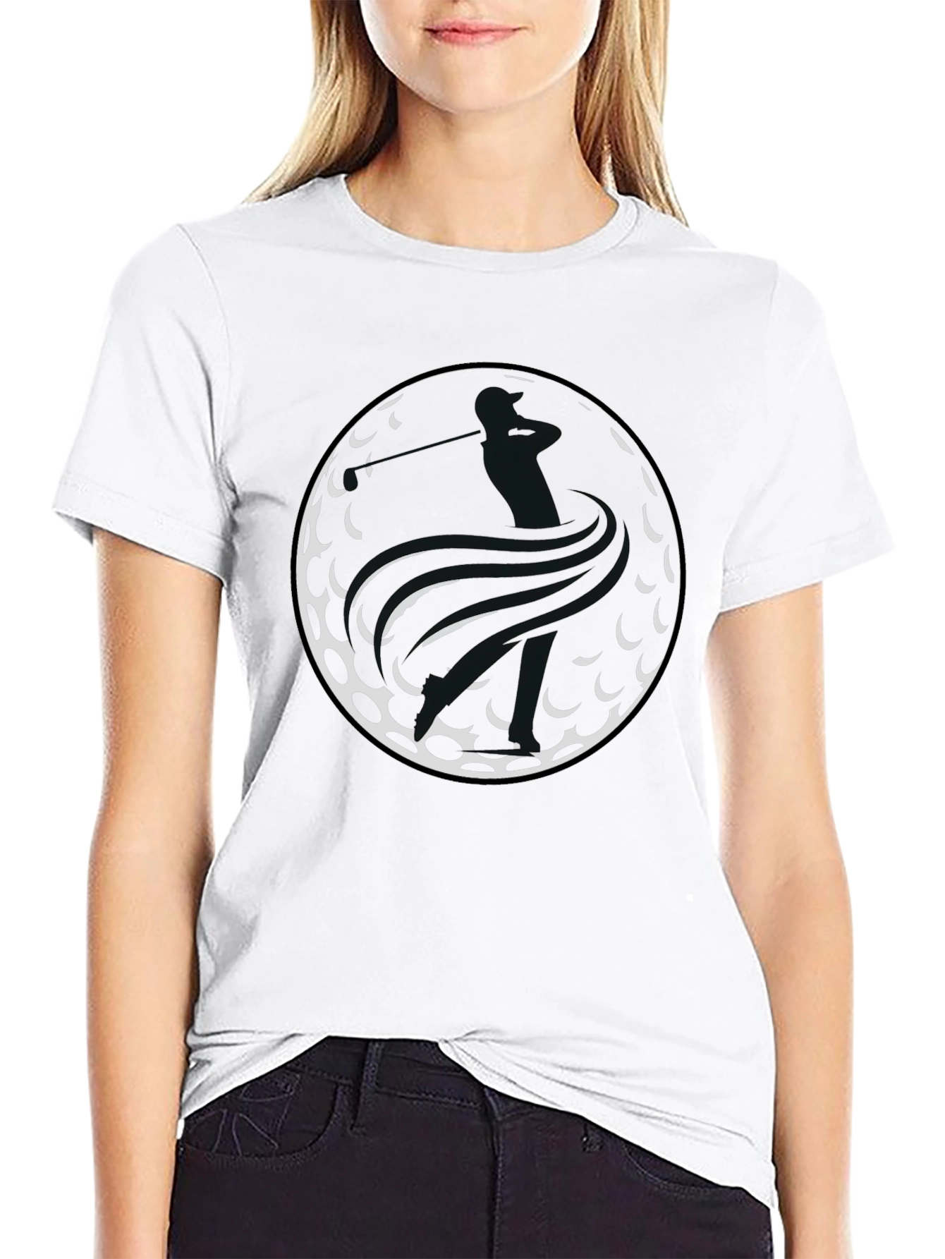 Golf Ball Tee Shirt - Golfer Swing Graphic Tee
