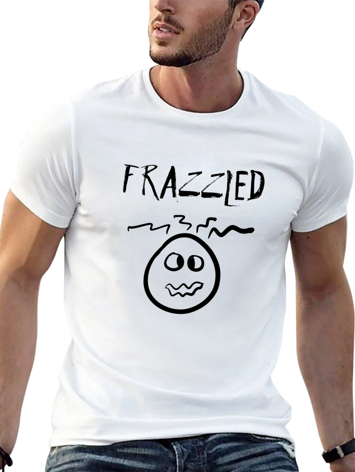 Frazzled Graphic T-Shirt - Black Crew Neck Tee