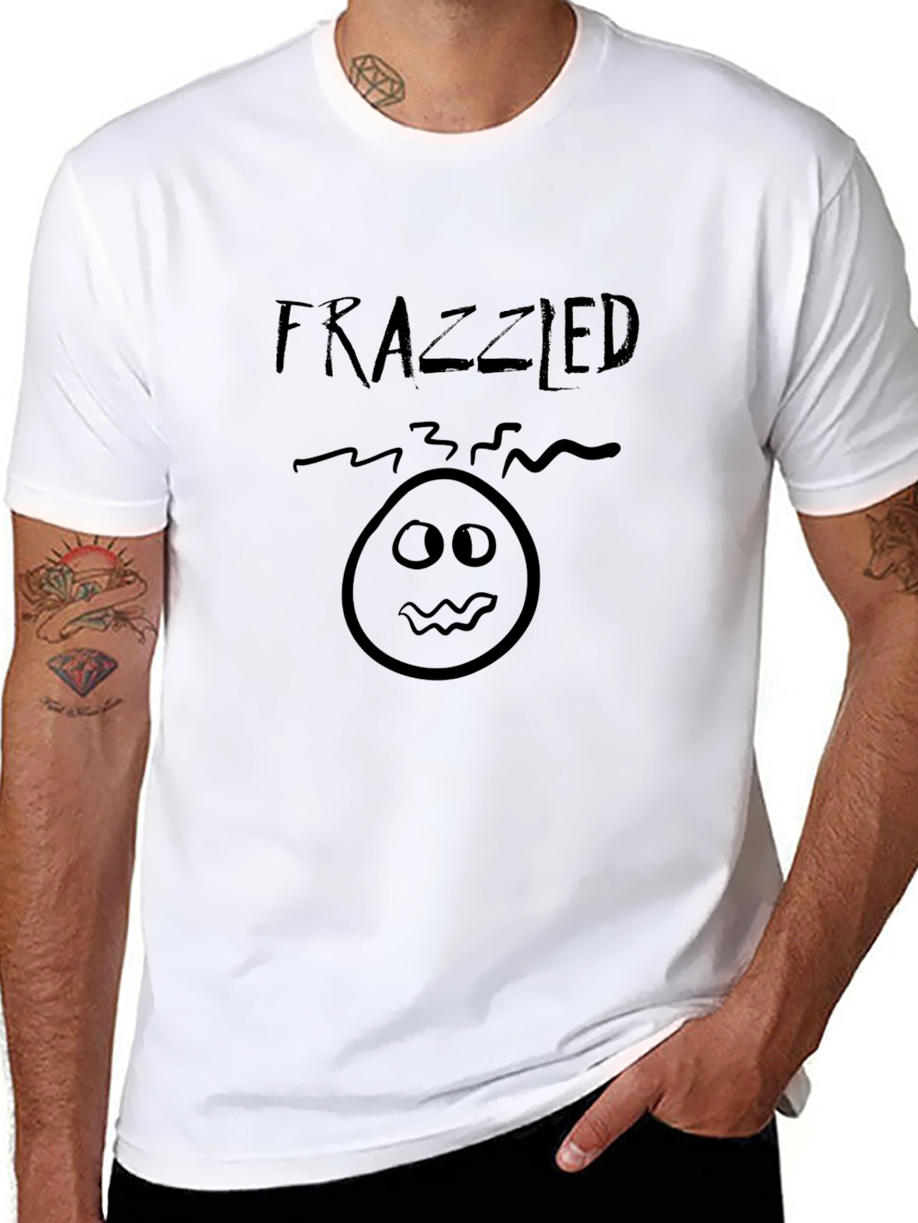 Frazzled Graphic T-Shirt - Black Crew Neck Tee