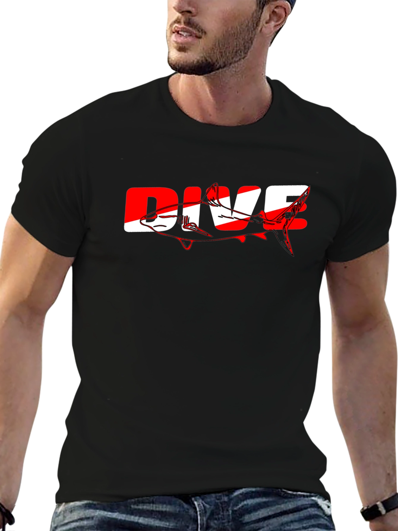 Dive Shark Graphic Tee - Black