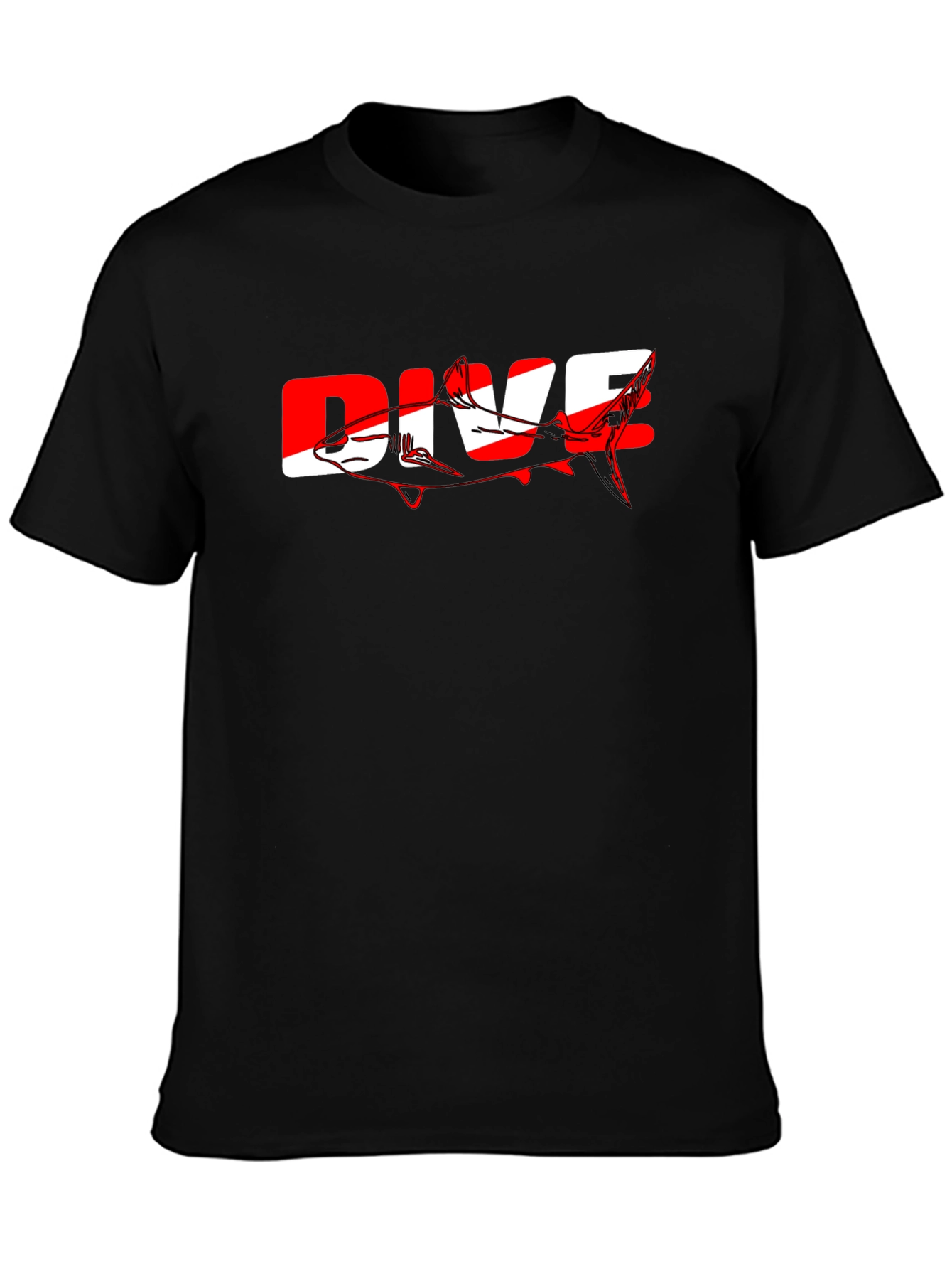 Dive Shark Graphic Tee - Black