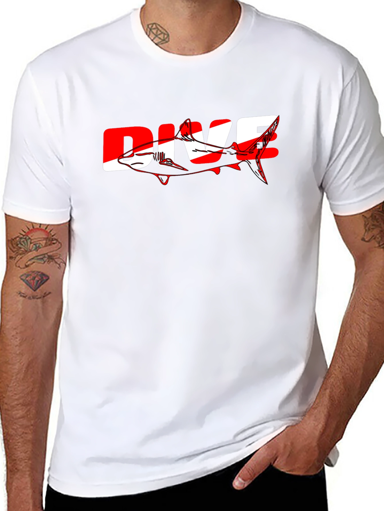 Dive Shark Graphic Tee - Black