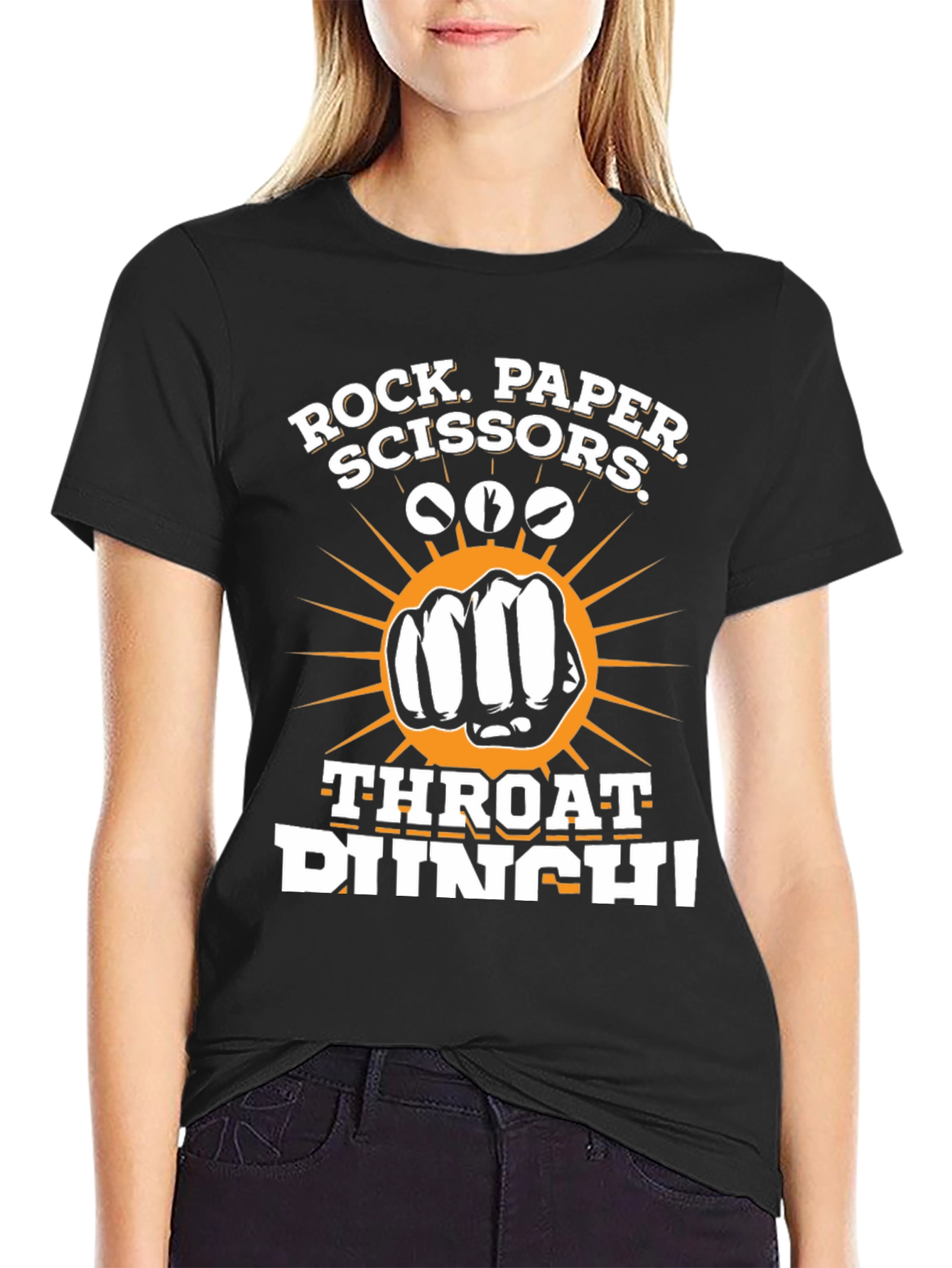 Rock Paper Scissors Throat Punch Funny T-Shirt
