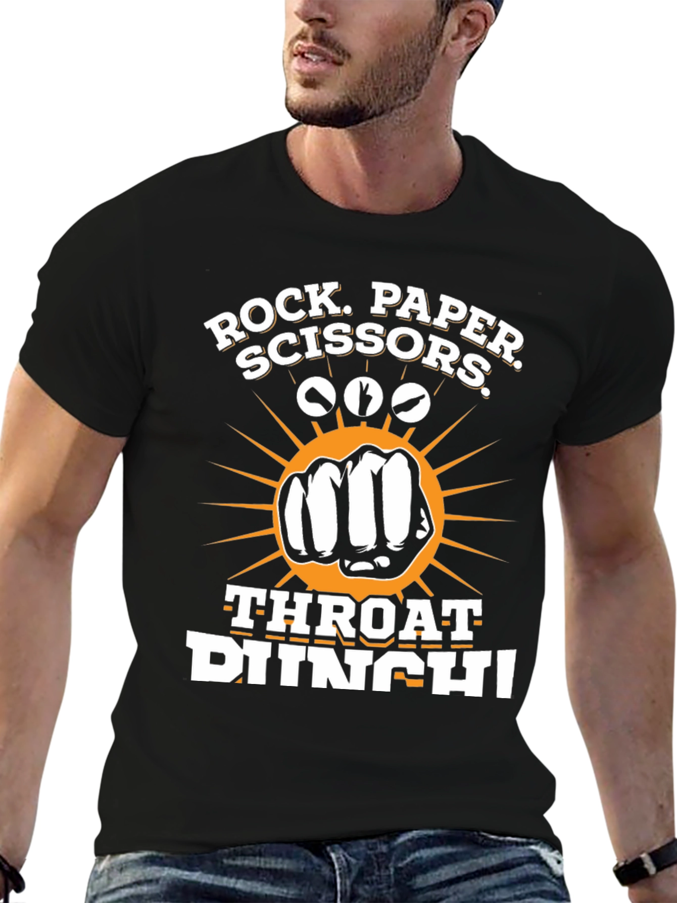 Rock Paper Scissors Throat Punch Funny T-Shirt