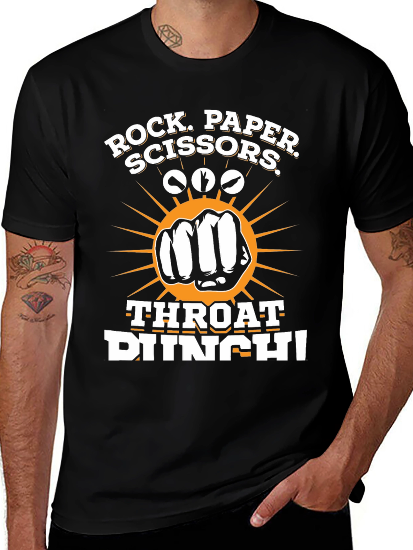 Rock Paper Scissors Throat Punch Funny T-Shirt