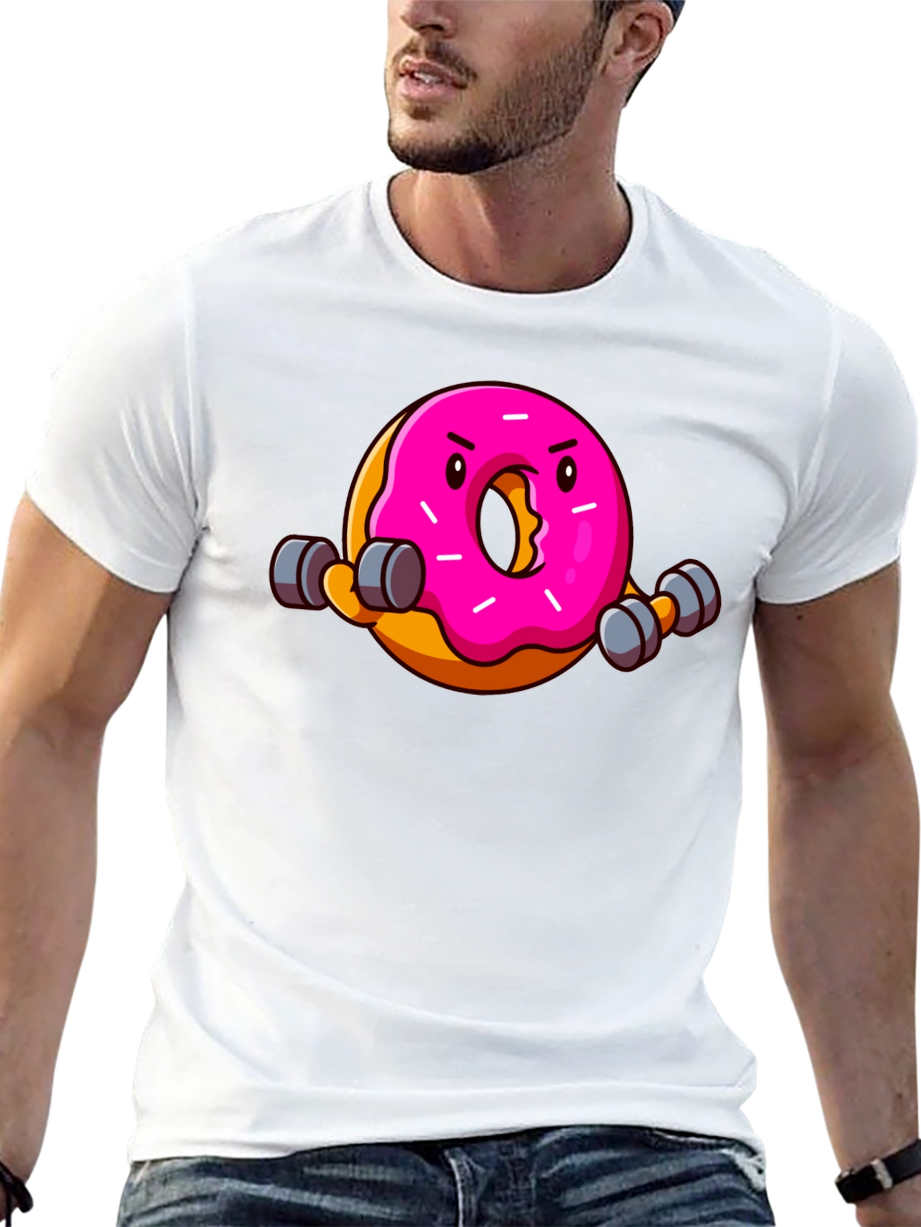 Donut Lifting Weights Funny T-Shirt