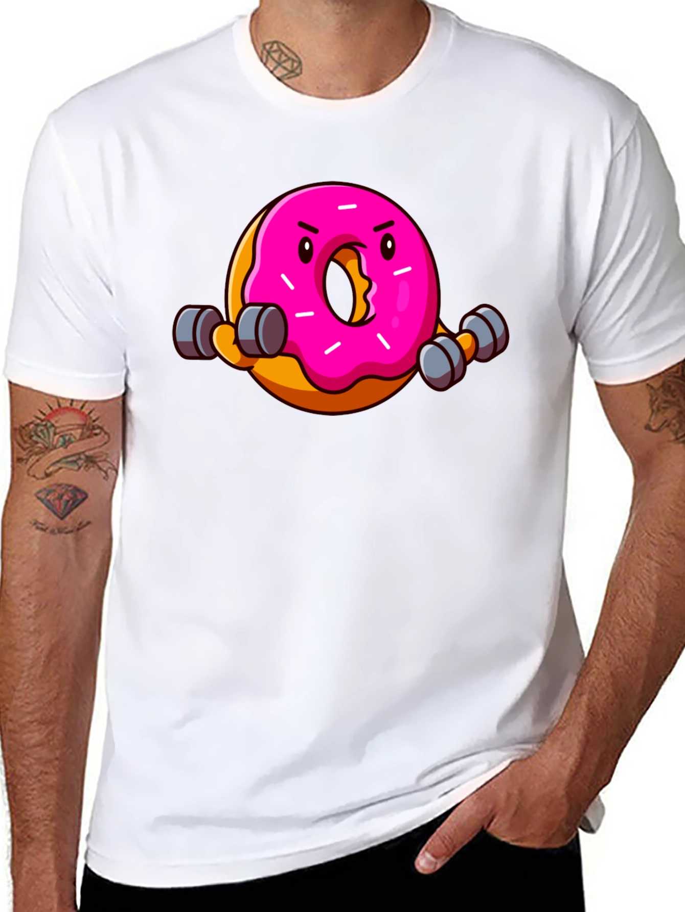 Donut Lifting Weights Funny T-Shirt