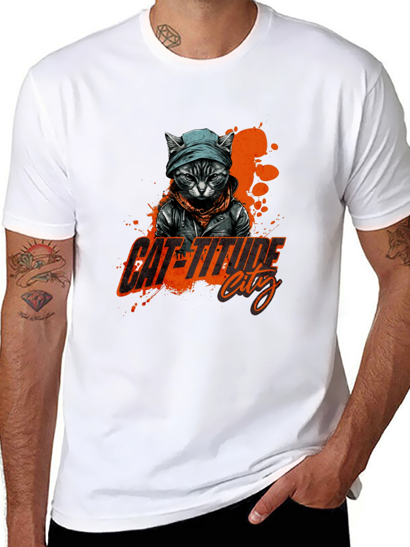 Cat-Titude City Black T-Shirt