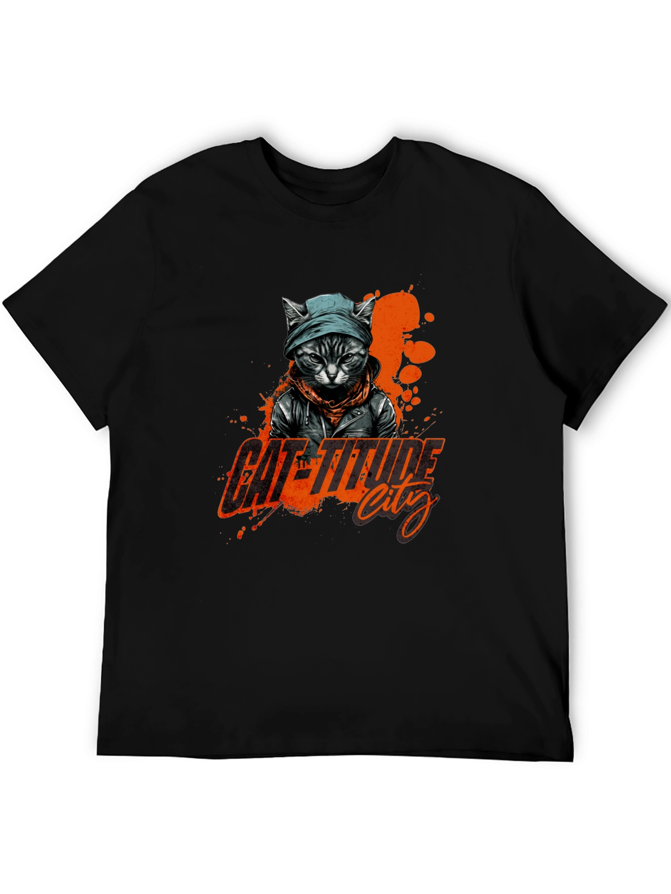 Cat-Titude City Black T-Shirt