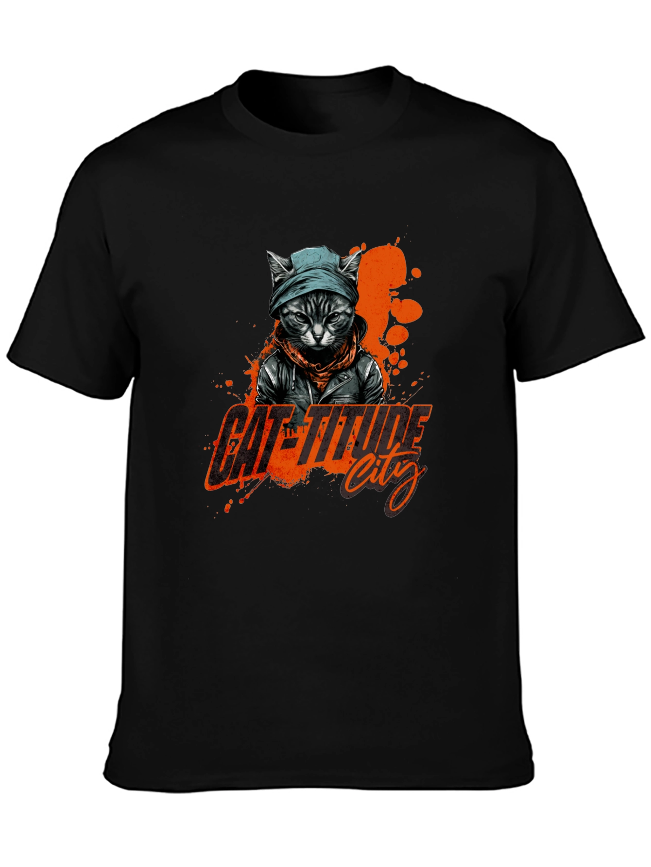 Cat-Titude City Black T-Shirt